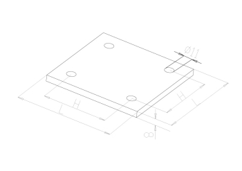 Bases Plates - Model 1250 CAD Drawing